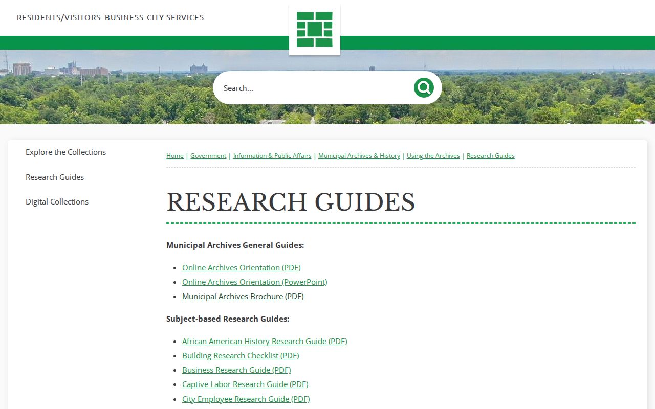 Savannah Municipal Archives research guides for city directory work