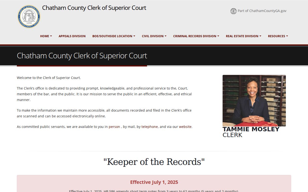 Chatham County Superior Court Clerk website for Savannah deed research