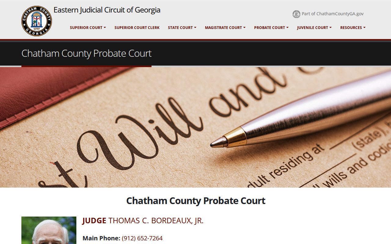 Savannah resident lookup at Chatham County Probate Court