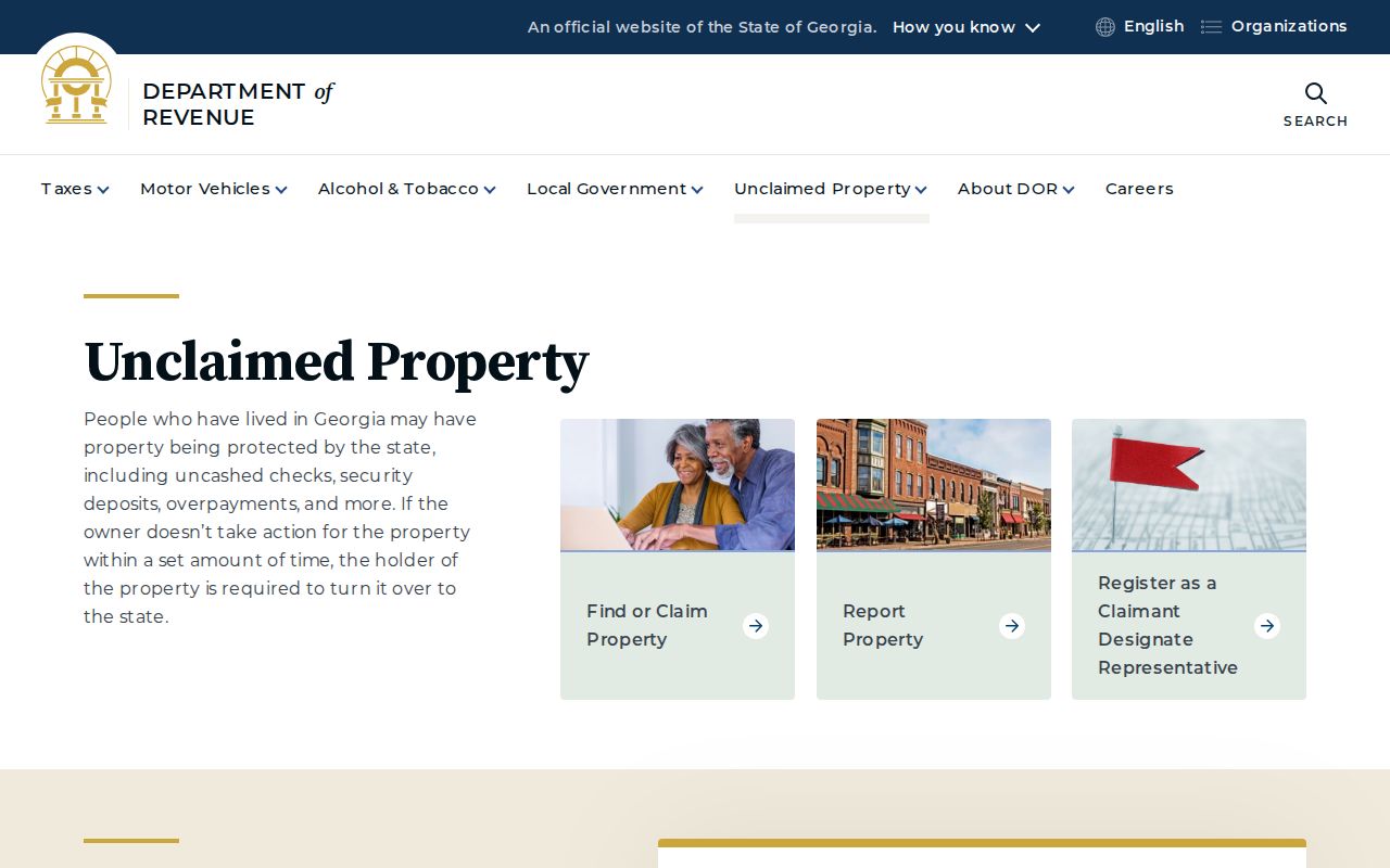 Savannah resident lookup through Georgia unclaimed property records